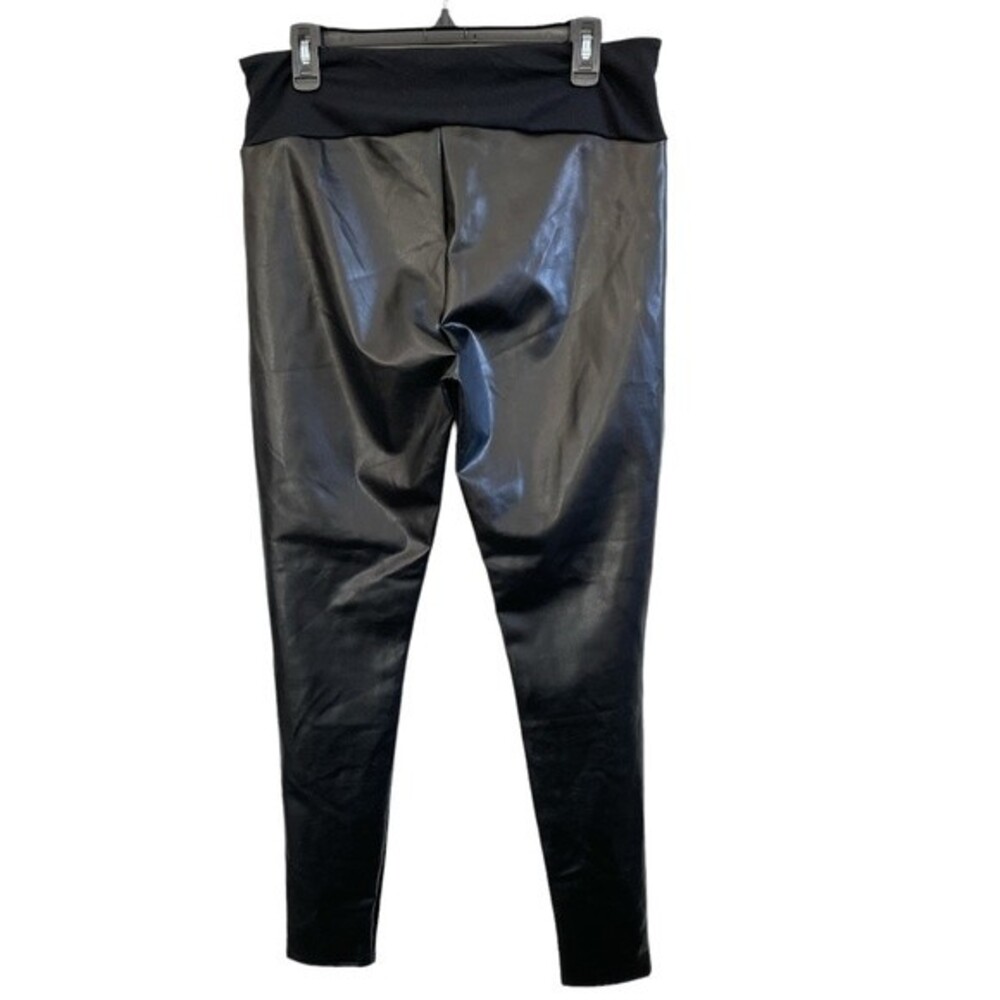 Spanx Assets All‎ Over Faux Leather Leggings Black High Rise Pants Size 1X